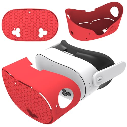 Cubierta de cara de silicona VR de VR para accesorios MTA Quest 3s VR, Caso de protección de silicona Auriculares VR Auriculares Anti-Fall Case de piel VR VR Accesorios