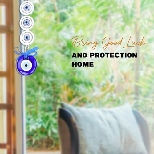 Image of PACKNBUY Large Turkish Evil Eye Nazar Battu Wall Hanging for Home Entrance Main Door Good Luck Positive Energy Feng Shui Vastu Protection Charm for Office Shop