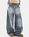 OTEEGX Barrel Baggy Jeans for Women Men Wide Leg Low Rise Jeans Loose Oversized Boyfriend Pants Aesthetic Clothes Blue1-M