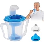 Wxeadu Dysphagia Cups for Adults, Medical Grade Dysphagia Regulating Drinking Cup&Non-Spill Beakers for Elderly with 5cc/10cc Flow Control, Safe for Stroke,Non Spill Cups for Elderly,Limited Mobility