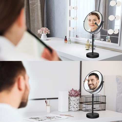 Nicesail 19 Inch Tall Makeup Mirror with 10X Magnification, 8 Inch Magnifying Mirror Tabletop with Pedestal, Height Adjustable Black (8 Inch, 10X) - Image 6