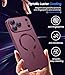LEKEVO Magnetic for iPhone 17 Pro Case [Compatible with MagSafe][Built-in Camera Lens Protector] Slim Thin Soft Silicone Bumper Shockproof Metallic Luster Phone Case (Burgundy)