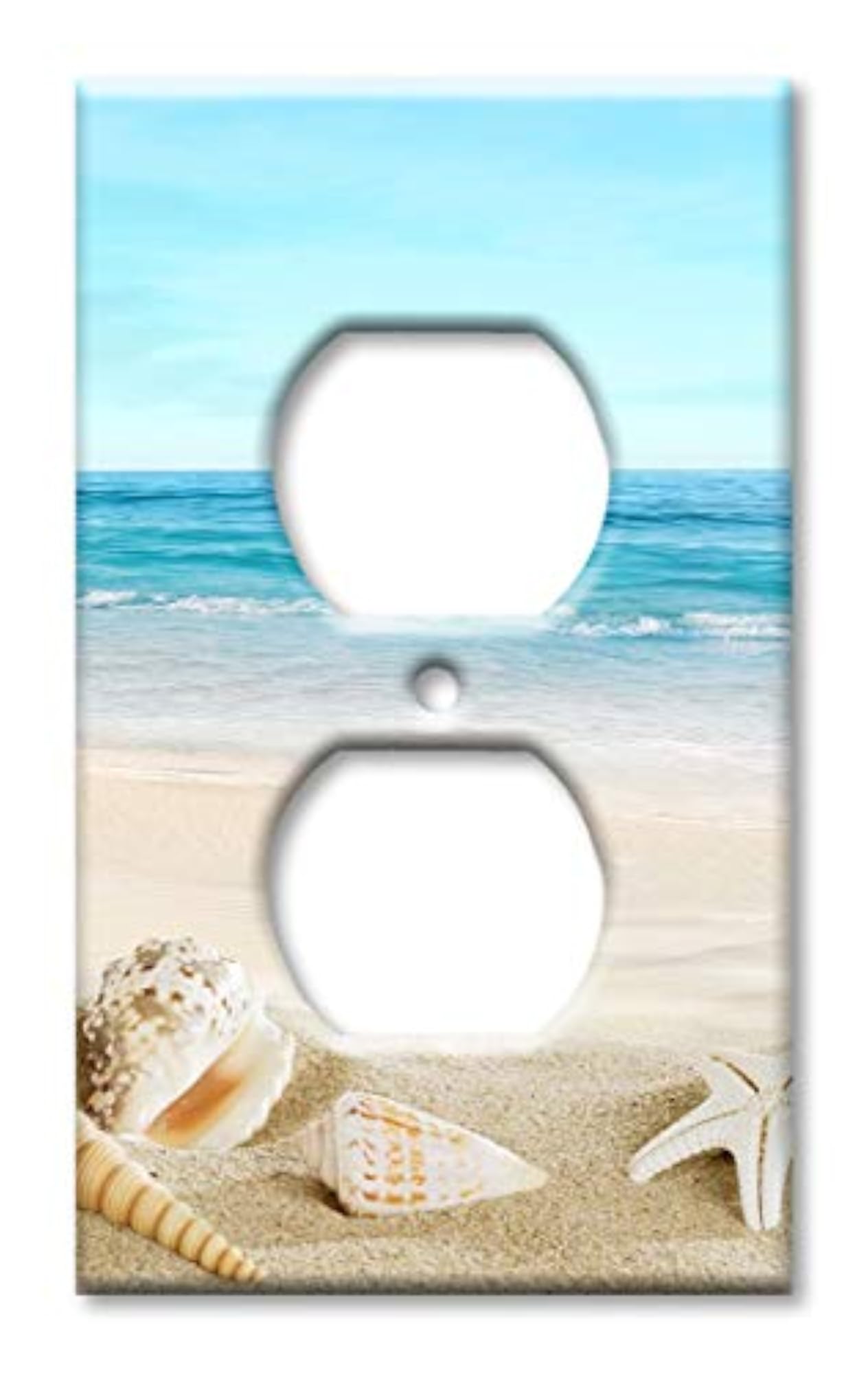Duplex Outlet Cover Wall Plate - Seashells on the Beach