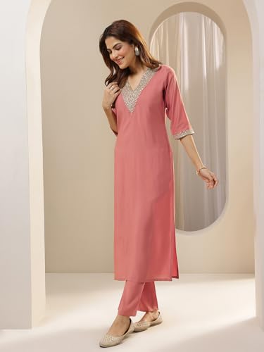 Image of Yoke Design Silk Blend Straight Kurta With Trouser and Dupatta