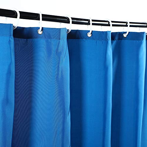 Image of Shower Curtain Liner 72 x 72 Inch Soft Water Repellent Heavy Duty Light Fabric Shower Curtains with 12 Rust-Proof Metal Grommets, Hotel Quality, Machine Washable, Blue