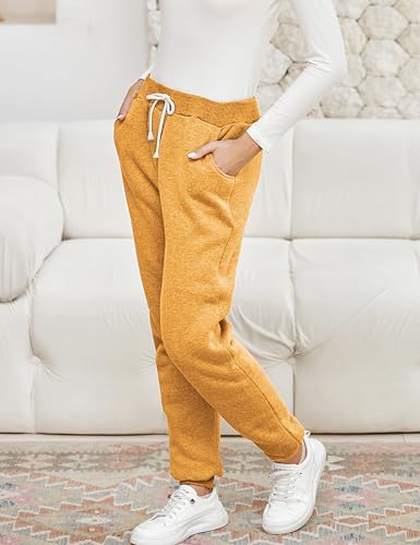 Image of Yeokou Women's Warm Sherpa Lined Athletic Sweatpants Joggers Fleece Pants