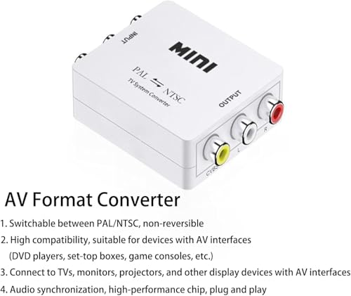 Image of PAL /NTSC /SECAM to PAL /NTSC Mini Bi-Directional TV System Converter Switcher for DVD, VCD Players, Video Cameras, VCRs, DVR, PS2, PS3, Xbox Game Consoles, TV Satellite Receiver