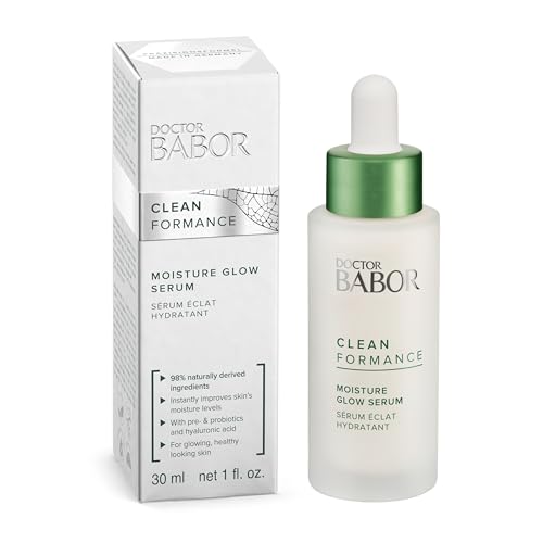 BABOR CLEANFORMANCE Moisture Glow Serum, Probiotic Face Cream with Light Reflecting Pigments to Give Skin Radiant, Healthy Glow, Clean Beauty, Vegan