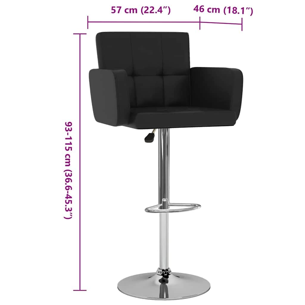 Lot de 2 tabourets de bar réglables en hauteur 57 x 46 x (93-115