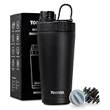 TOOFEEL Stainless Steel Shaker Bottle - 20 oz Double Walled Insulated Shaker Cup, Keeps Cold/Hot, For Protein Mixes & Gym Workout