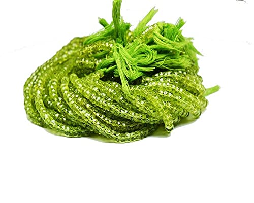 Peridot facetté en perles pneu de 4-5 mm pour bijoux haut de gamme