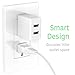 USB Wall Charger 12W/2.4A by TalkWorks - Dual Port Universal Cell Phone Charger Adapter For Apple iPhone, iPad, Nintendo Switch, Android for Samsung Galaxy, Bluetooth Speaker, Tablet - White