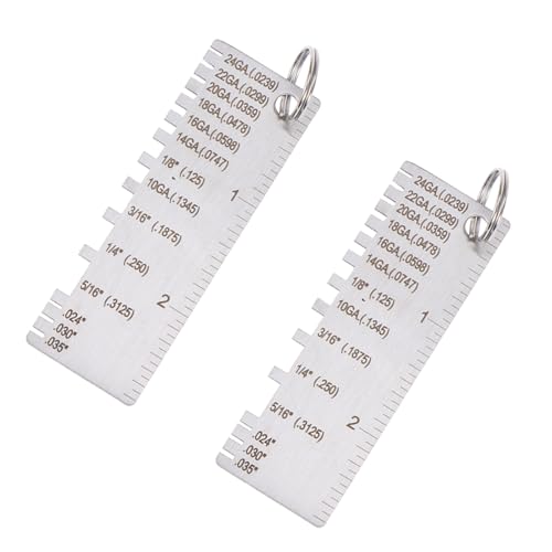 Calibrador de espesor de láminas de metal inoxidable 2 piezas miniatura 1