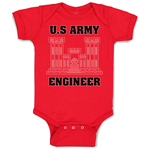 Cute Rascals Baby Bodysuit U.S Army Engineer Boy & Girl Baby Clothes Funny Cotton Red Design Only 12 Months