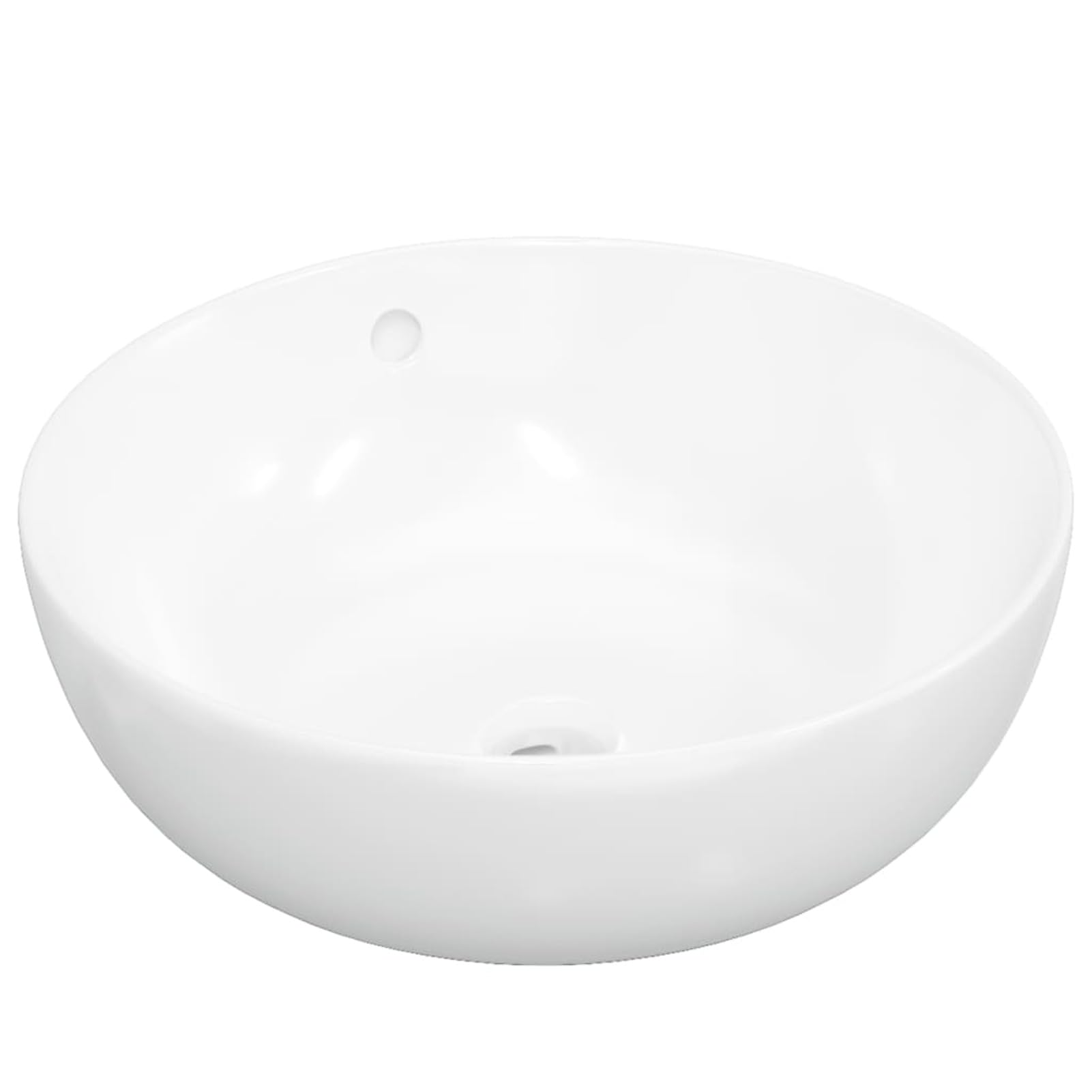 Lavabo Redondo cerámica Blanco 44x17 cm Encimera BañO Lavabo Suspendido