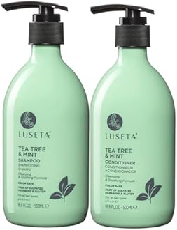 Luseta Tea Tree Mint Shampoo and Conditioner for Hair with Lavender, Tea Tree and Peppermint Oil Clarifying Shampoo and Conditioner, Sooth the scalp Fight Dandruff and Itchy for Women and Men