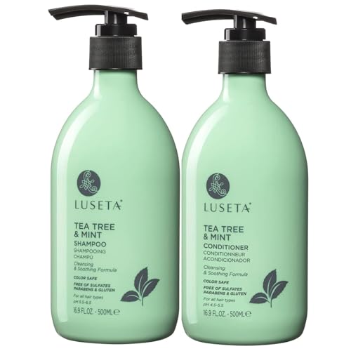 Luseta Tea Tree Mint Shampoo and Conditioner for Hair with Lavender, Tea Tree and Peppermint Oil Clarifying Shampoo and Conditioner, Sooth the scalp Fight Dandruff and Itchy for Women and Men