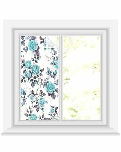 Vinilo decorativo para ventana, 17.7x39.3 pulgadas, azul miniatura 1