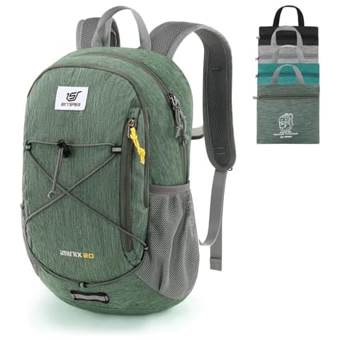 SKYSPER Foldable Small Backpack – 20L Lightweight Hiking Daypack with Chest Belt Packable Travel Rucksack for Women Men Cover