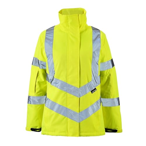 Hi Vis Padded Womens Jacket High Visibility Water Resistant Breathable Rain Reflective Winter Warm Safety Workwear