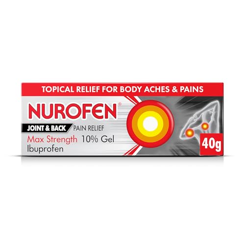 Nurofen Ibuprofen 10% Gel 40g - Maximum Strength Pain Relief For Achilles Tendonitis Muscles Back - Anti-Inflammatory Treatment For Bones And Joint Discomfort