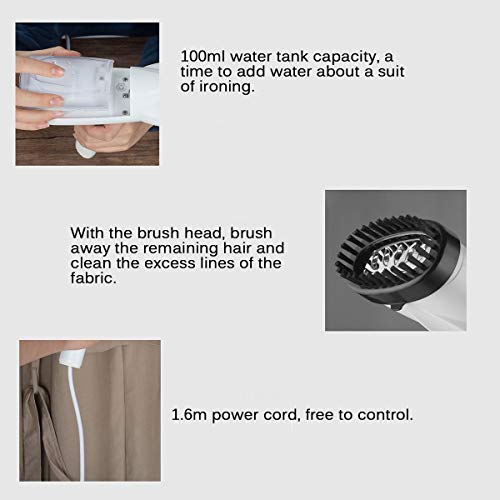Belita Amy Foldable Garment Steamer for Clothes Portable Handheld Iron Garment Fabric Wrinkle Remover with Detachable Water Tank for Home and Travel, 20s Fast Heat-up Auto-Off Suit for Any Fabrics - Thumbnail 5