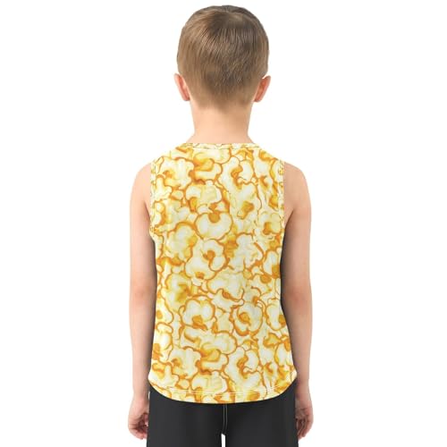 J JOYSAY Cartoon Popcorn Pile Yellow Boys Tank Top Sleeveless Muscle Shirts Quick Dry Kids T-Shirts 3-15T3