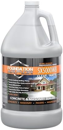 Armor SX5000 WB Water-Based Silane-Siloxane Sealer for Concrete, Brick, Pavers, Stone - Matte Concrete Sealer - 1 Gallon