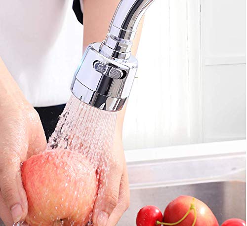Image of Naidev Kitchen Faucet Head, Splash-Proof Head, pressurized Bubbler, Shower Head, Sprinkler, Two-Speed Rotation Bathroom Kitchen Sink Spray Tap Attachment (Short)