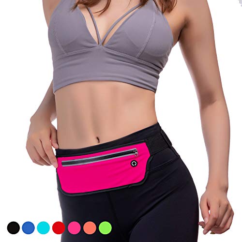 KEGE Multiple Color Slim Reflective Running Belt Fanny Pack, Bounce Free Water Resistant