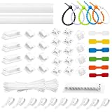 [261Pcs] Cable Management Kit, Cord Organizer, Complete Desk Cable Management Solution to Keep Desk Clean, Cable Organizer Accessories for Home Office Essentials, White