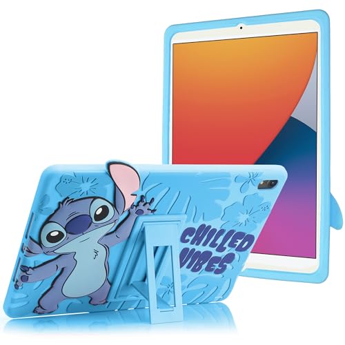 Image of Disney Lilo and Stitch Kids iPad Case - 10.9 Inch Case for iPad 10th Generation (2022) & A16 11th Generation 11 inch (2025) - Tablet Cover with Stand, Shockproof Silicone Protector