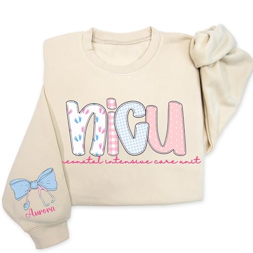 Custom NICU Nurse Sweatshirt, NICU Nurse Appreciation, Baby Nursing Shirt, Neonatal Nurses Clothing, Nursing School Student Crewneck Sweater, Nurses Appreciation Gift ds22