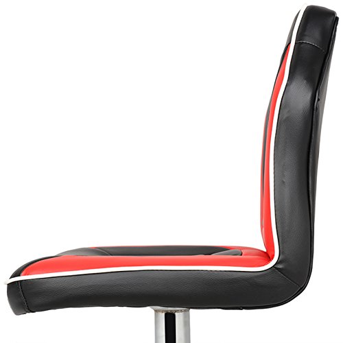 Magshion Extra Comfort Modern Racing Seat Bar Stools Chair Adjustable Swivel Mixed Color Set Of 2 (Black/Red) #TOP3
