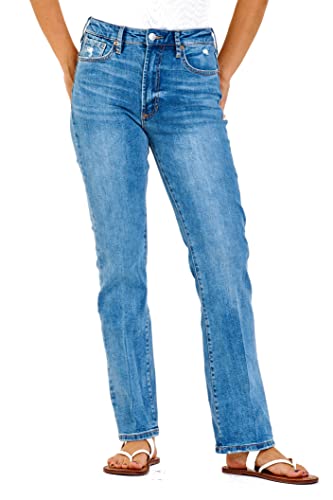 DEAR JOHN Paris Bootcut Jeans for Women - High Rise Highwaisted Denim Comfort Classic Fit Full Length Inseam