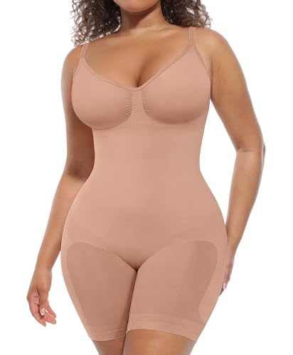 Image of FeelinGirl Shapewear Tummy Control Seamless Bodysuit Hip Enhancer Body Shaper for Women