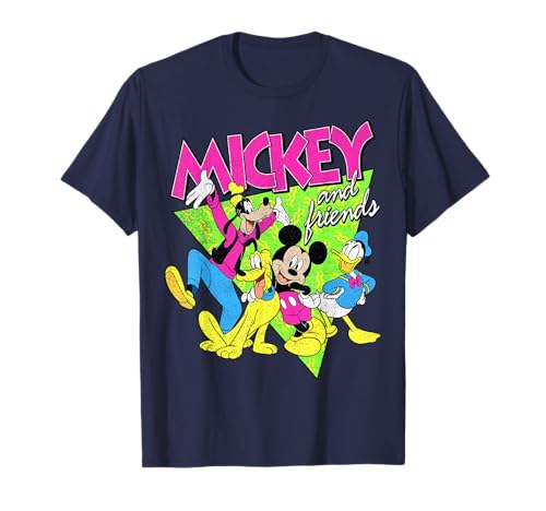 T-shirt Mickey Disney neon portrait pour un style pop au quotidien