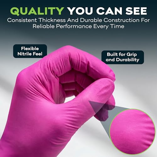 Image of FifthPulse Fuchsia Hot Pink Nitrile Disposable Gloves -3 Mil Medical Exam Nitrile Gloves -Powder and Latex Free