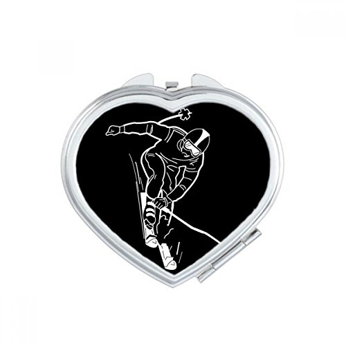 Miroir de poche ski compact contre les reflets flous pour maquillage portable