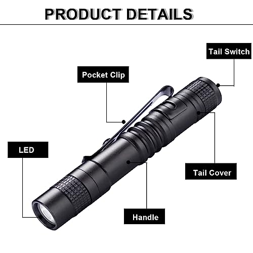 5 Pcs Led Medical Penlight, Q5 Small Penlight Flashlight 400 Lumen