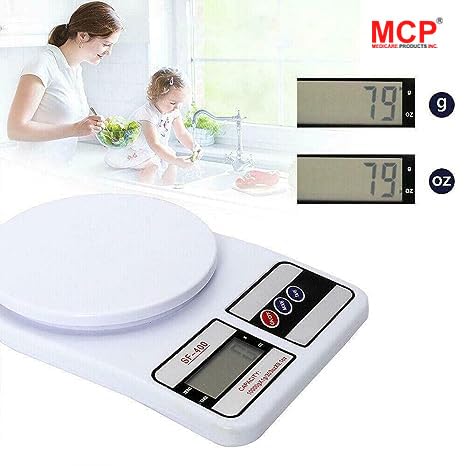 Image of MCP Healthcare Digital Kitchen Weighing Scale Electronic Scale Upto 10kg Capacity