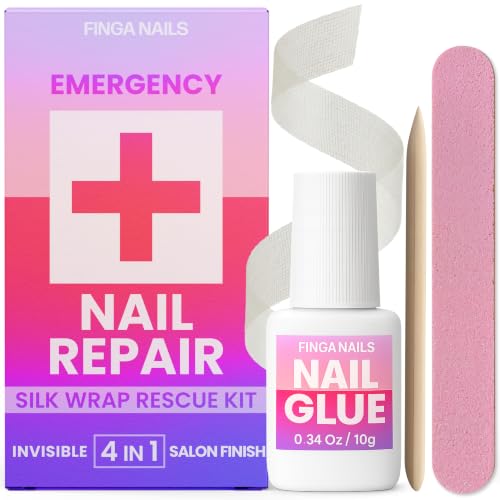 Nail Repair Kit Fix Broken or Damaged Nails with Silk Wrap Glue & File Nail Repair Kit For Broken Natural Nails - Video & Written Instructions Included