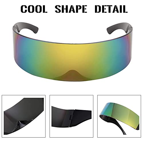 Feisedy 80S Futuristic Cyclops Cyber Visor Sunglasses Men Women Punk Style Cosplay B2740 #TOP4