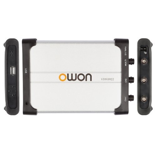 OWON VDS1022i PC-gebaseerde USB-oscilloscoop, draagbare 2 1 (multi) kanalen, virtuele bandbreedte 25 MHz met kanaalisolatie, voor doe-het-zelf