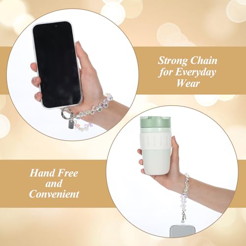 Bracelet de téléphone en perles de cristal pour garder les mains libres en voyage et shopping - 6