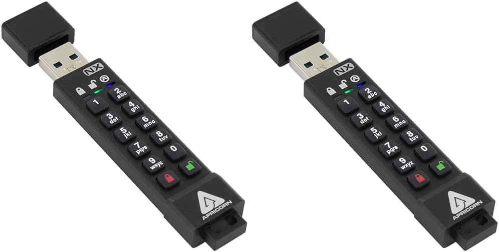 Apricorn Aegis Secure Key 3 NX 128GB 256-Bit Encrypted FIPS 140-2 Level 3 Validated Secure USB 3.0 & 8GB Aegis Secure Key 3 NX 256-bit Encrypted FIPS 140-2 Level 3 Validated Secure USB 3.0