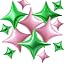 30pcs-light Pink Green Four Point