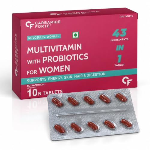 Image of Carbamide Forte Multivitamin Tablets for Women | Multi Vitamin Supplement for Women With Probiotics | Multivitamin Tablet for Women With 43 Ingredients To Support Energy & Health - 10 Tablets