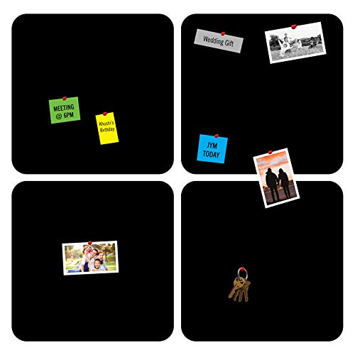 SQ 12x12 Inch Pack 4 Foam Pinboard Tiles for Home Office Desk Kids Room Kitchen Time Table Wall Décor Notes Photos Memo