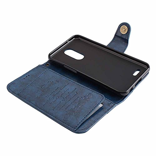 Capa K10 2017, Dfly-US Retro Slim Couro PU Estilo Página Integrado 5 compartimentos para cartões Clá